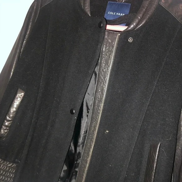 Cole Haan leather and wool jacket - Picture 4 of 7